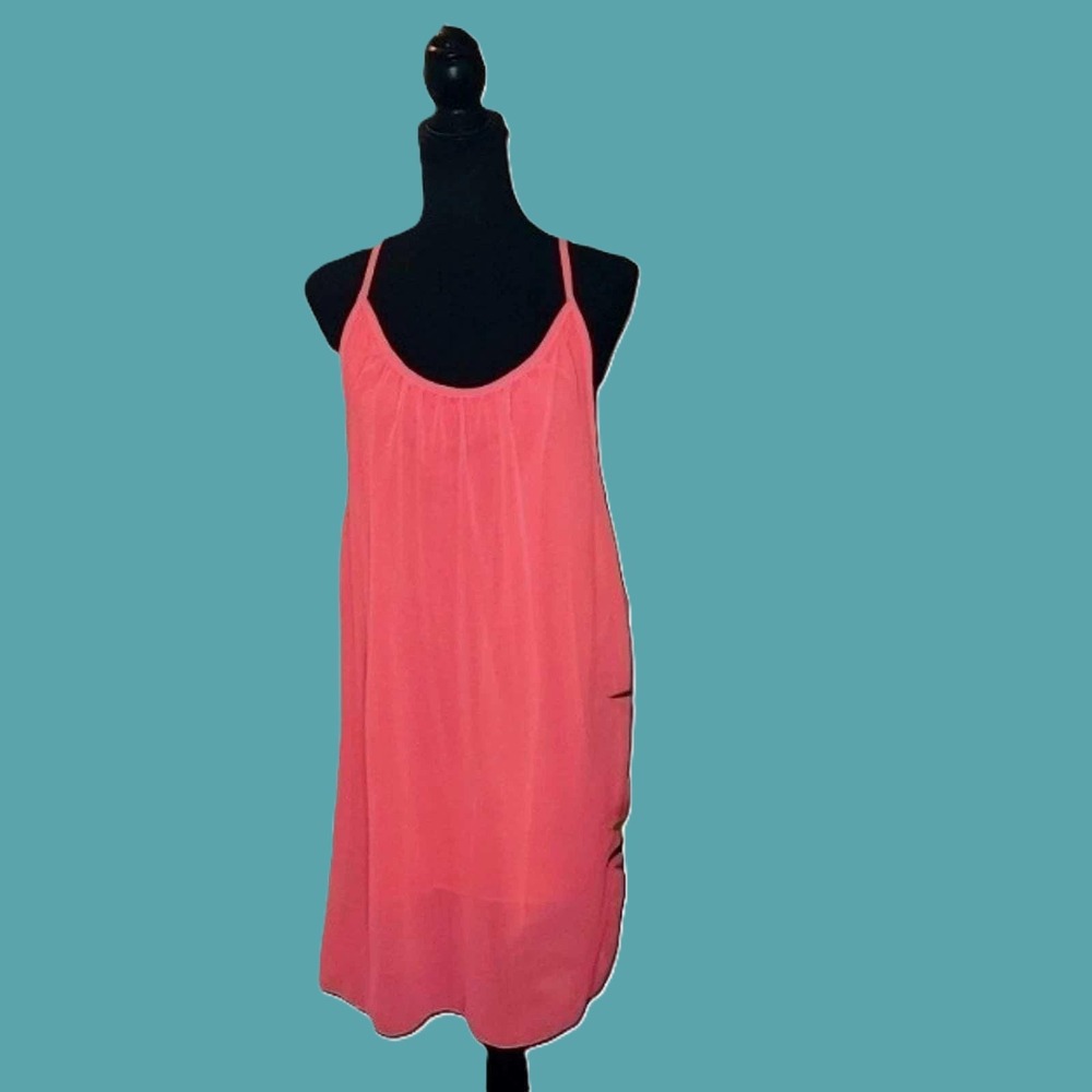 NWT Hot Pink Crochet Racerback Mini Shift Dress Sleeveless Coverup XXL